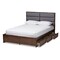 Baxton Studio Macey Grey Upholstered Walnut Finished King Size Storage Platform Bed 146-8196 - alternate 3